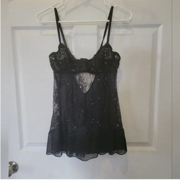 Victoria's Secret black sheer beaded lingerie bra teddy size medium/36C nwt - Picture 2 of 6